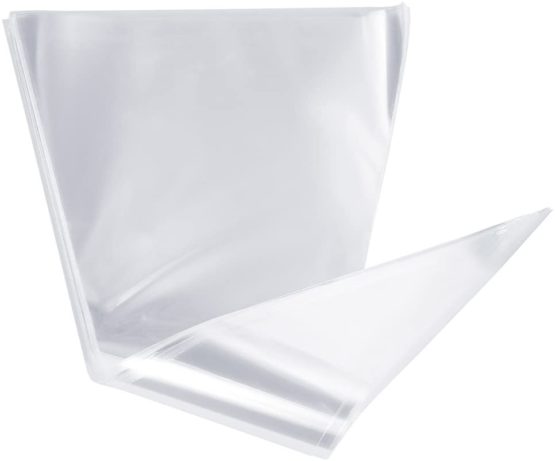 Anpro 100 pcs Clear Cone Bags with Purple Twist Ties for Party and Sweets - Image 3