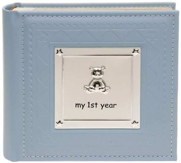 Shudehill Giftware Photo Album - My First Year Blue Baby Boy Photo Album - 77802, Photo Size 6x4"