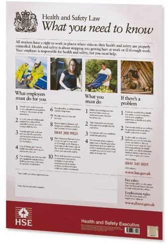 Seco PVC A2 Health & Safety Poster Sign - HSE Workplace Safety Information Notice - 420 x 594mm, 0.5mm, White, 420mm x 594mm