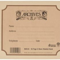 D'Addario B6S-64 64 Pages 6 Stave Archives Spiral Bound Manuscript Paper Book