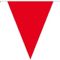 Bunting Red 10 metres with 15 Triangle Flags, Plastic