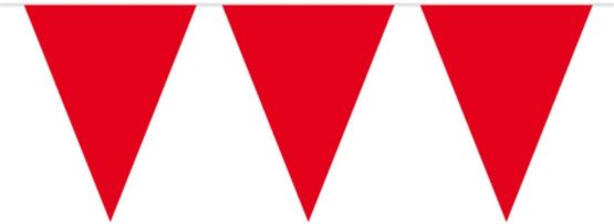 Bunting Red 10 metres with 15 Triangle Flags, Plastic
