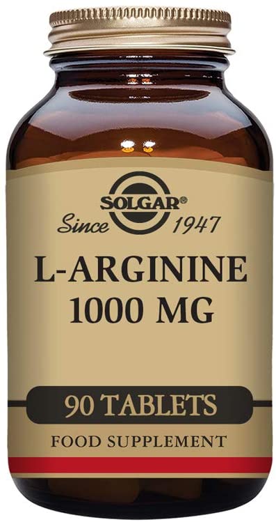 Solgar L-Arginine 1000mg Tablets - Pack of 90 - for a Healthy Metabolism - Ideal for Athletes - Vegan and Gluten Free, Gold