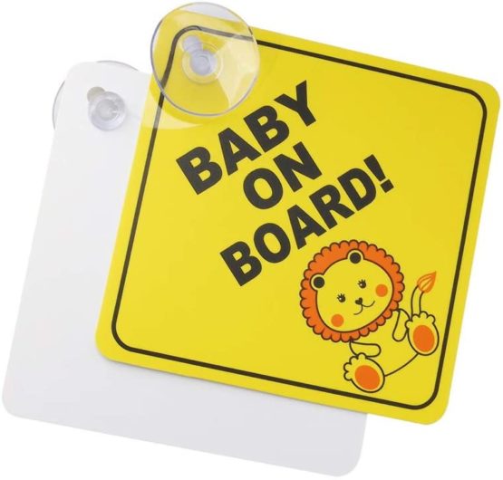 kuou 2 pcs Baby on Board Car Warning, Baby on Board Sticker Sign for Car Warning with Suction Cups - Image 4