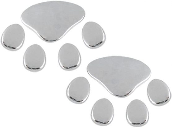 PANYTOW 1 Pair of Car Decal Bumper Sticker Decoration Dog Paw Footprint---Silver