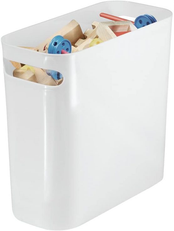 iDesign 93011 Plastic Bin with Handles, Small Office Bin Made of