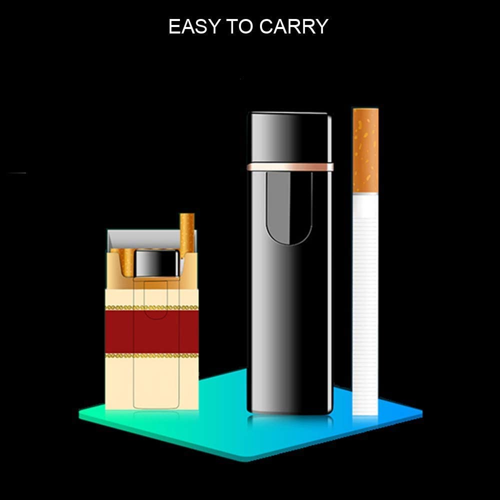 Wiber Rechargeable USB Electronic Lighter Fingerprint Touching LED Sensor Screen Double-sided Ignition Windproof Flameless Candle Lighter - Image 4