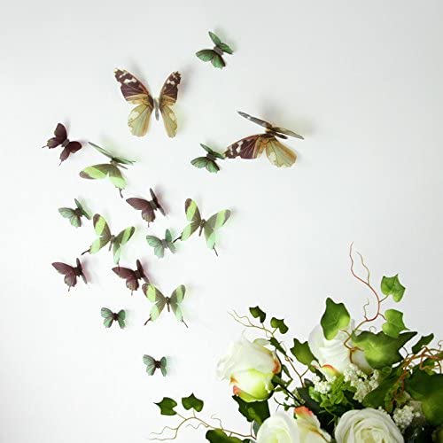 WALPLUS Streak Butterfly Green Wall Stickers, Vinyl, Multi-Colour, 10 x 10 x 3 cm - Image 4