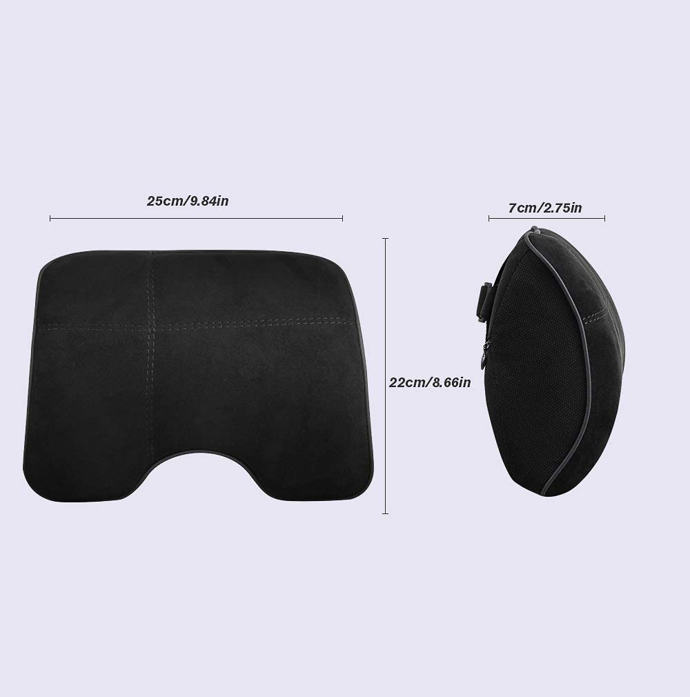 EASY EAGLE Car Neck Pillow in Suede Fabric and Memory Foam, Headrest Cushion with Detachable Seat Belt for Car Seat Black, 1 Piece - Image 4