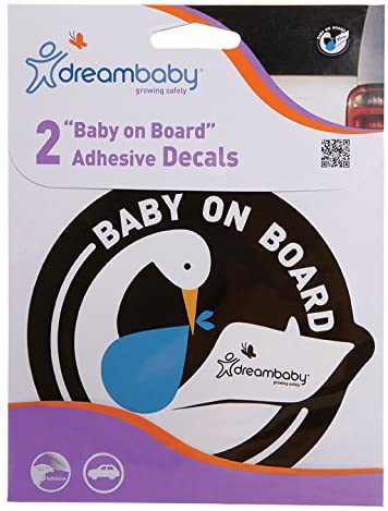 Dreambaby Baby On Board Adhesive Decal (Blue, Pack of 2), Pink, 2 Pack
