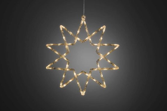 "Konstsmide Outside Lights LED Acrylic Decoration "Medium 59 cm Star" / Outdoor Lighting (IP44) / 60 Warm White LEDs / Transparent Cable", 4481-103EE - Image 2