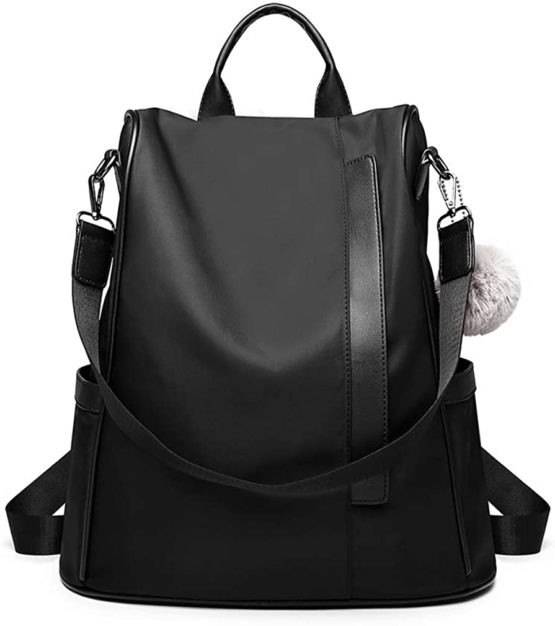 Miss Lulu Women's Backpacks Fashion Rucksack Shoulder Bags Nylon with Casual Anti-Theft (Black) - Image 2