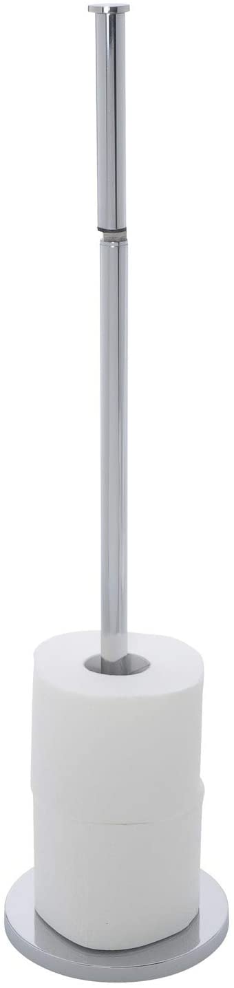 Wenko 19637100 Freestanding Toilet roll Holder 2 in 1, Metal Stainless Steel, 25.5 x 54 x 18 cm, Shiny - Image 3
