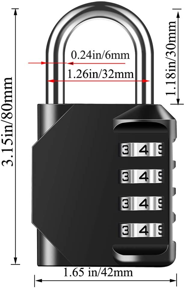 Combination Padlock Heavy Duty Lock - BeskooHome Waterproof 4-Digit Combination Lock for School Gym, Outdoor Shed Locker - 2 Pack - Image 2