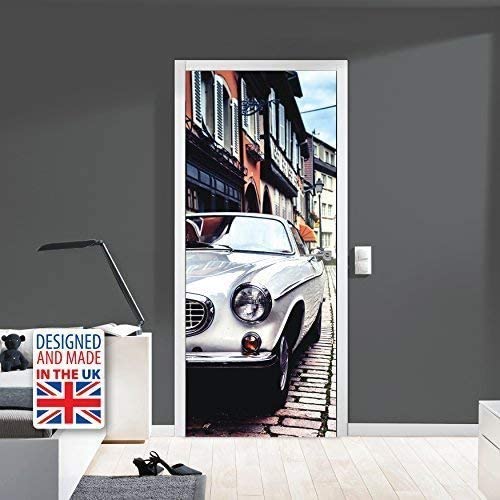 WALPLUS WD10046 Vintage Car Wall Sticker, Vinyl, Multi-Colour, 103 x 5.4 x 5.4 cm