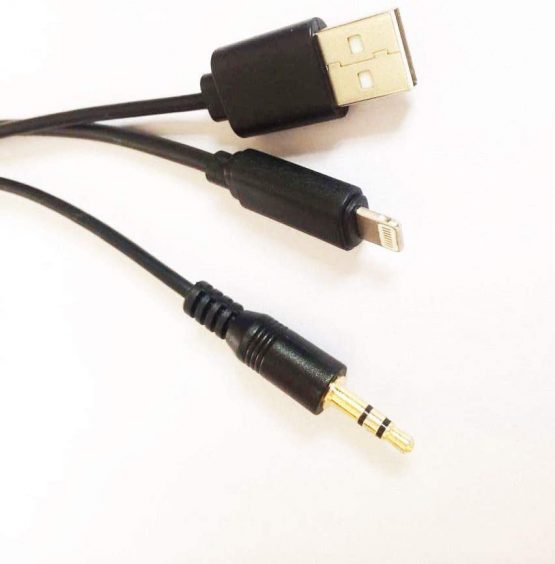 Car AUX In Adapter 3.5mm jack & USB Y Cable Compatible with for IPX X/Xs Max/8/7/7 Plus o Interface Power Cord (39") - Image 2