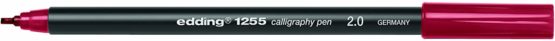 edding 1255 Calligraphy Pen - Crimson Lake - Box of 10 - Calligraphy Nib 2 mm - Fibre Pen for Paper, Wood, Terracotta, Canvas - Hand Lettering, Bullet Journals, Thank You Cards, Calligraphy Books