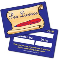 10 Pen Licence Literacy Writing Childrens Pupils Reward Credit Card Sized Certificards 86x54mm Primary Teaching Services