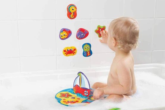 Playgro Bath Puzzle, 9 Pieces, With colourful animal designs, From 6 Months, BPA-free, Size: 25 x 25 cm, Floaty Boat Bath Puzzle, Multicoloured, 40172 - Image 4