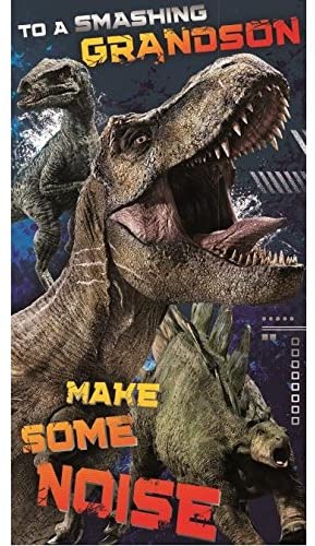 JURASSIC WORLD JW012 Grandson Birthday Card