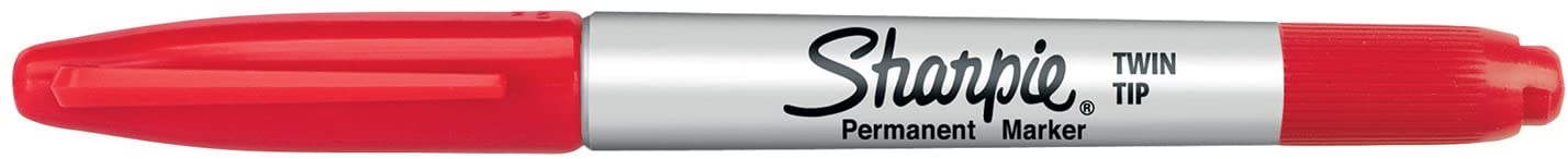 Sharpie Twin Tip Permanent Markers, red, 1 count (Pack of 12) - Image 2