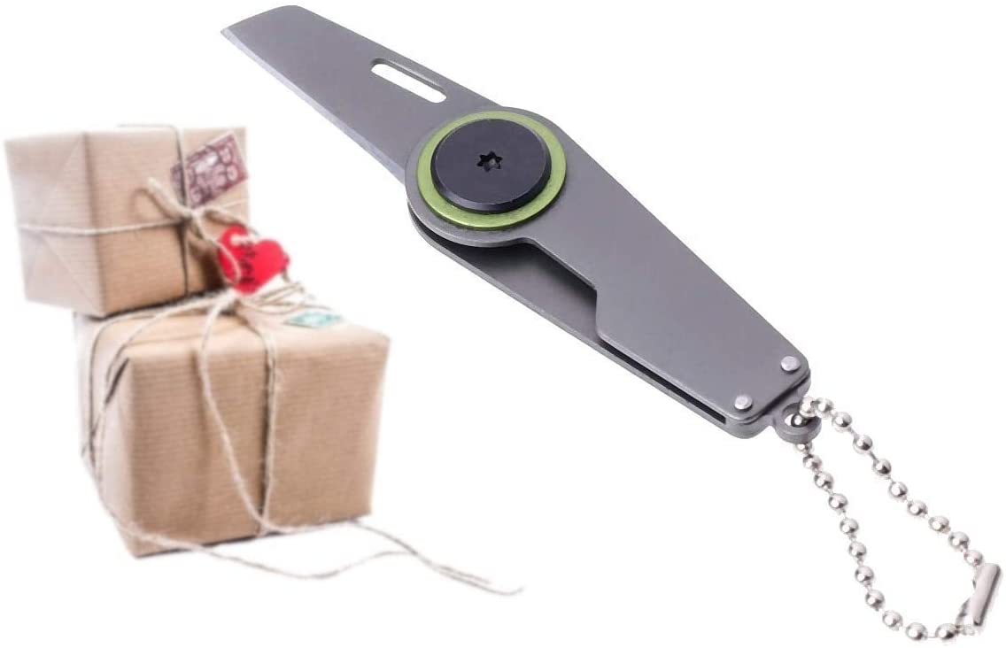 Parcel Opening Foldable Mini Knife and Gift Package Opener - Handy Keyring, Grey - Image 2
