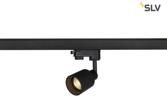 SLV 3-Phase Puri QPAR51 Glass, LED spot, Spotlight, Ceiling, Track System, Indoor Lighting / GU10 10W Black, Aluminium, 10 W