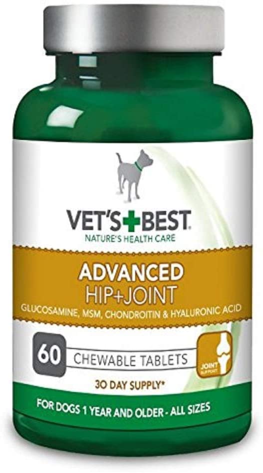 Vet's Best Advanced Hip & Joint Dog Supplements, May Vary, 60 Tablets