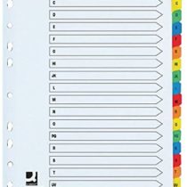Q-CONNECT Extra Wide Index A-Z 20 Part Reinforced Board - Multi-Colour