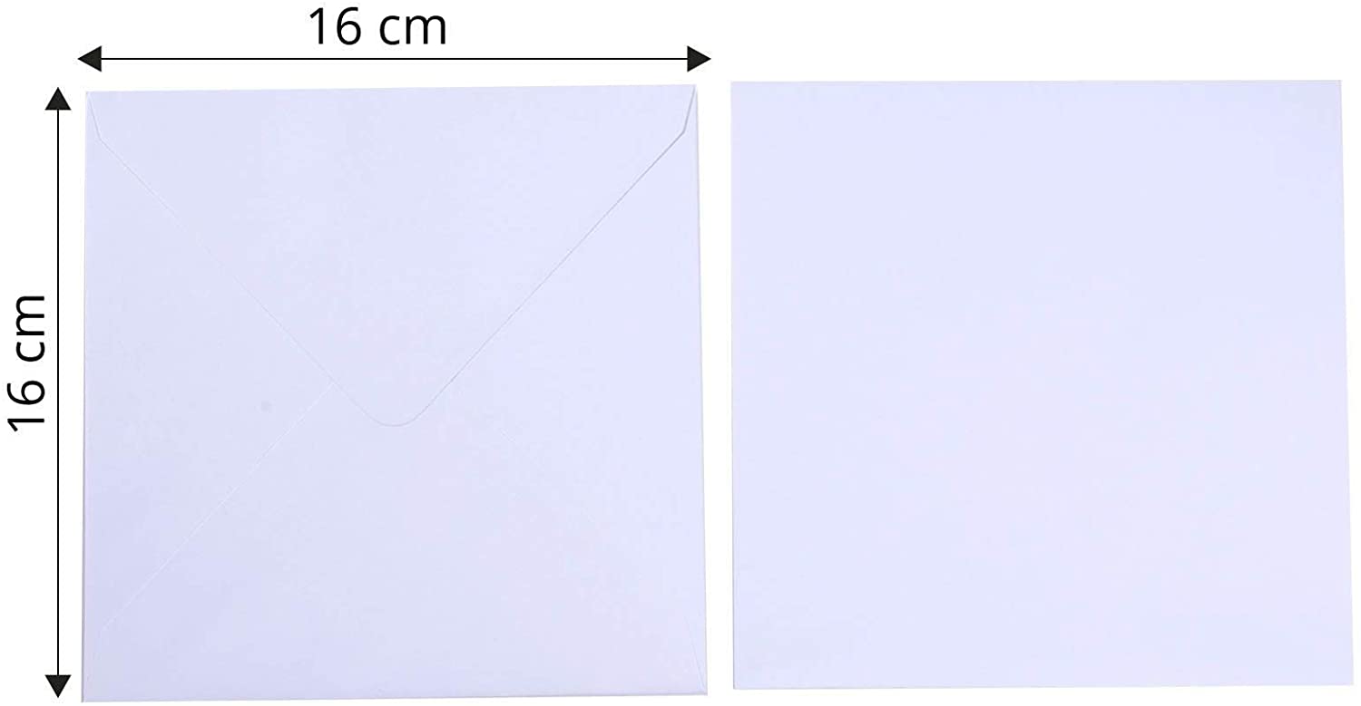 Vaessen Creative Large Square Florence Envelopes for Greeting Cards White, Set of 5, Matching Cards Available - Image 2