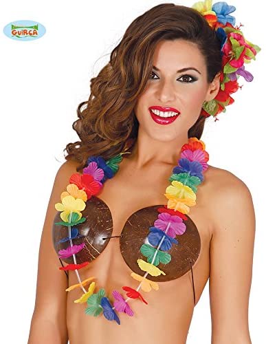 Fiestas Guirca 18409 - Hawaiian Necklaces multicolored (pack of 12), As Shown in the Picture, Taglia Unica