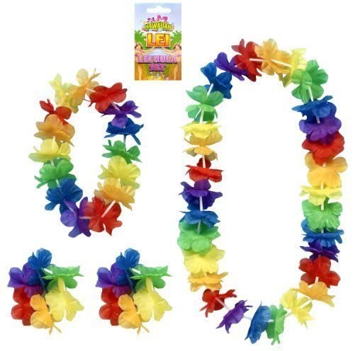 Hula lei hawaiian necklace set - 4 piece (Set of 1), 1 sets