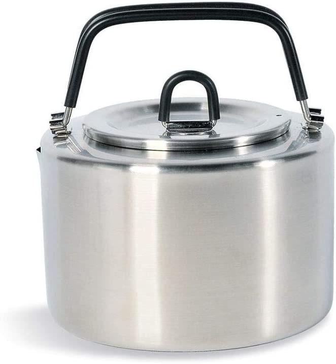 Tatonka Kettle H2O Pot 1.5 L, Stainless Steel Kettle with Foldable Insulated Handles and Lid
