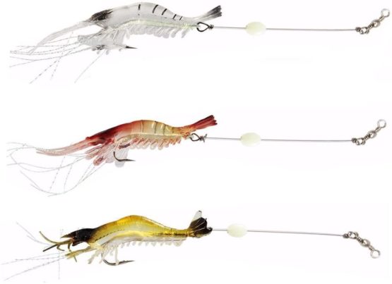 NewShot Luminous Soft Shrimp Fishing Lure Soft Bait with Hook Sea Fishing Lure Mixed Color for Bream Bass Flathead Whiting Snapper