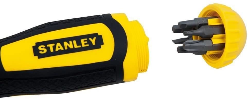 STANLEY 0-68-010 Multibit Ratchet Screwdriver + 10 Bits, Yellow and Black - Image 4