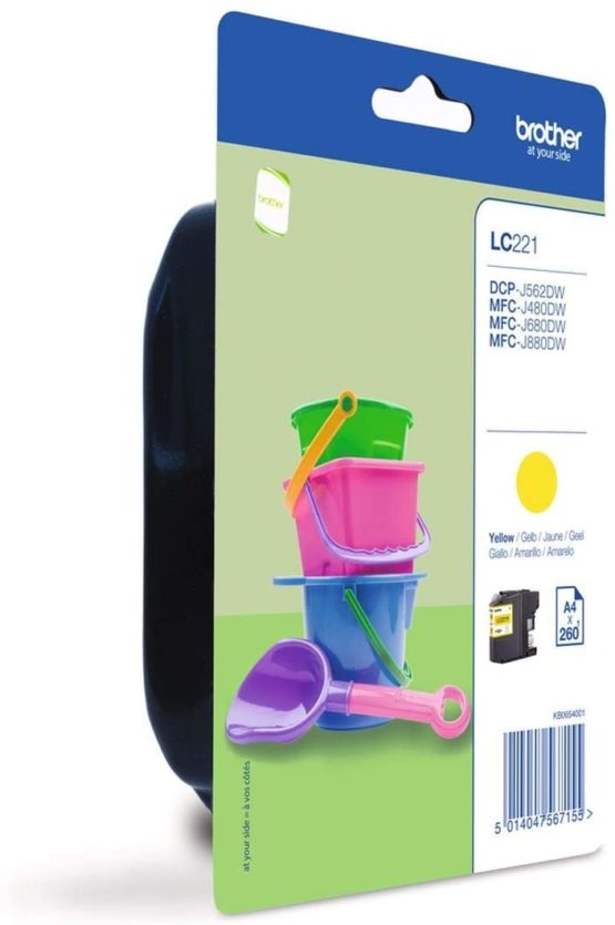 Brother LC-221Y Inkjet Cartridge, Yellow, Single Pack, Standard Yield, Includes 1 x Inkjet Cartridge, Brother Genuine Supplies - Image 2