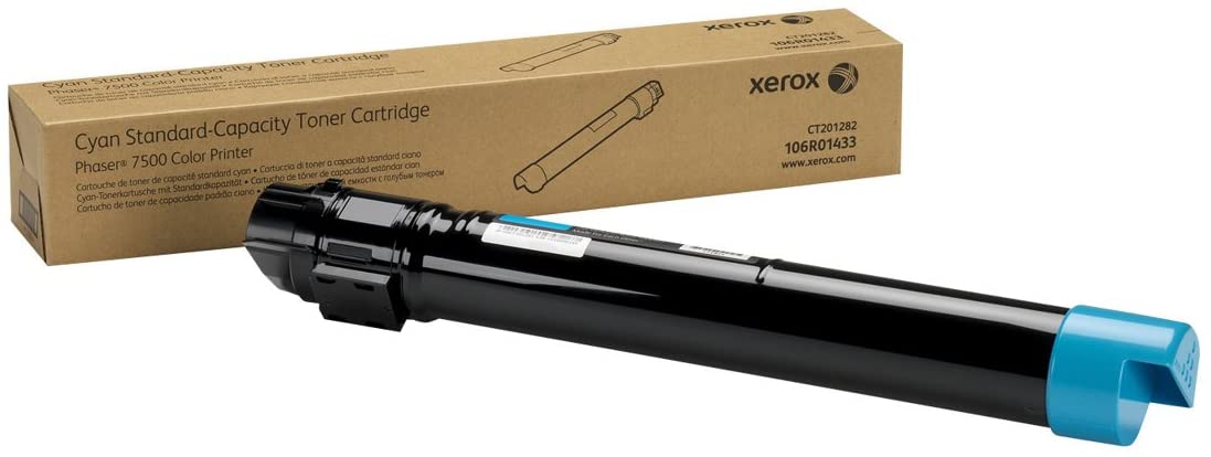 Xerox Genuine Phaser 7500 Cyan Standard Capacity Toner Cartridge (9,600 pages) - 106R01433, Medium