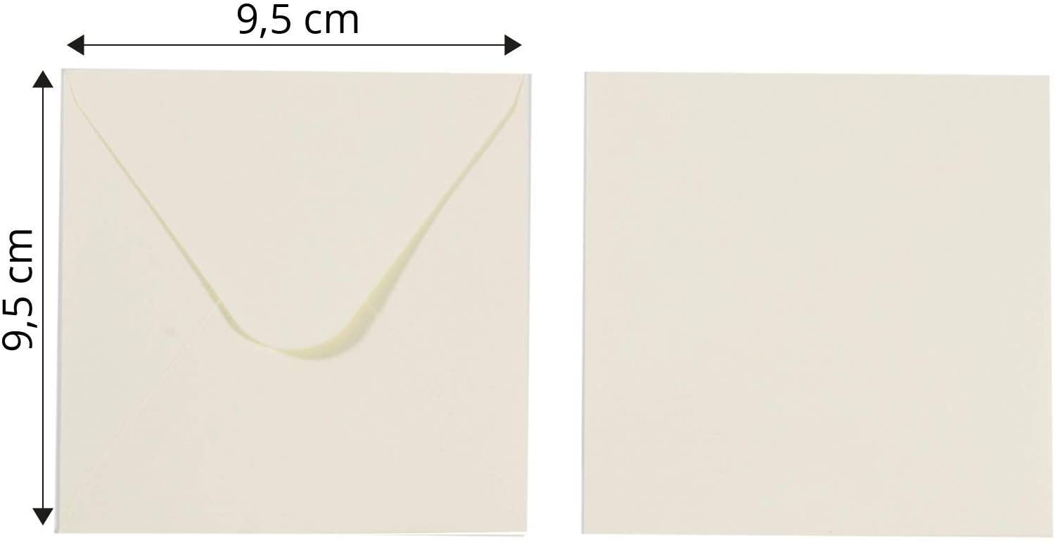 Vaessen Creative Small Square Florence Envelopes for Greeting Cards Ivory, Set of 5, Matching Cards Available - Image 2