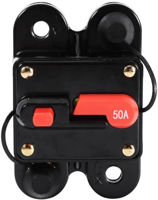 Waterproof Circuit Breaker, Keenso 12V-24V 50A 60A 80A 100A Waterproof Circuit Breaker Reset Fuse Holder Car Boat Circuit Fuse Breaker Fuse Holder for System Protection (50A)
