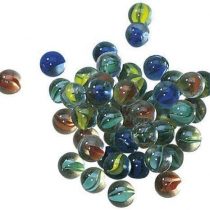 ARSUK Cat’s Eye 100 PCs Wonderful Designed Coloured Assorted Glass Marble Runs for Kids in a Net Bag