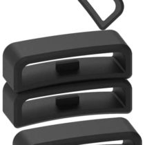 Chofit Fastener Rings Compatible with Garmin Vivoactive HR Strap Fastening Loop Rubber Buckle Holder Band Keeper for Vivoactive HR Regular Smartwatch, Black