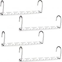 HOUSE DAY 4Pcs Magical Hangers Closet Space Saving Wardrobe Clothing Magic Hangers Oragnizer Heavy Chrome Hangers, Updated Hook Design 26cm Long
