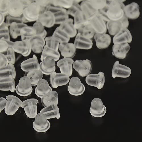 Angel Malone Soft Clear Rubber Replacement Earring Backs Tube Bullet Back Stoppers Earnuts Jewellery Making Findings UK Seller ((±) 100pcs 4mm Butterfly)
