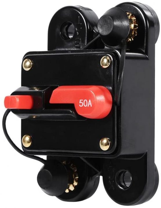 Waterproof Circuit Breaker, Keenso 12V-24V 50A 60A 80A 100A Waterproof Circuit Breaker Reset Fuse Holder Car Boat Circuit Fuse Breaker Fuse Holder for System Protection (50A) - Image 2