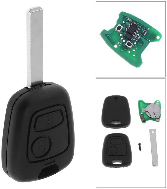 433MHz 2 Buttons Keyless Remote Key Fob with Chip and VA2 Blade for C2 (03/10/2003 - 2006) / C3 Pluriel (03/10/2003 - 2006) / Peugeot 307
