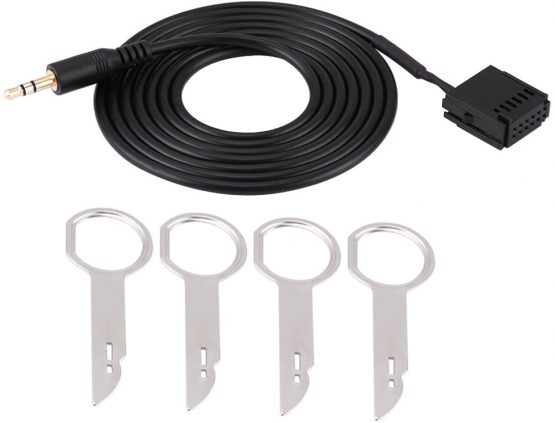 AUX Cable/Car Audio AUX Auxiliary Cable Adapter for 6000CD Mondeo Fiesta with CD Removal Tool Keys