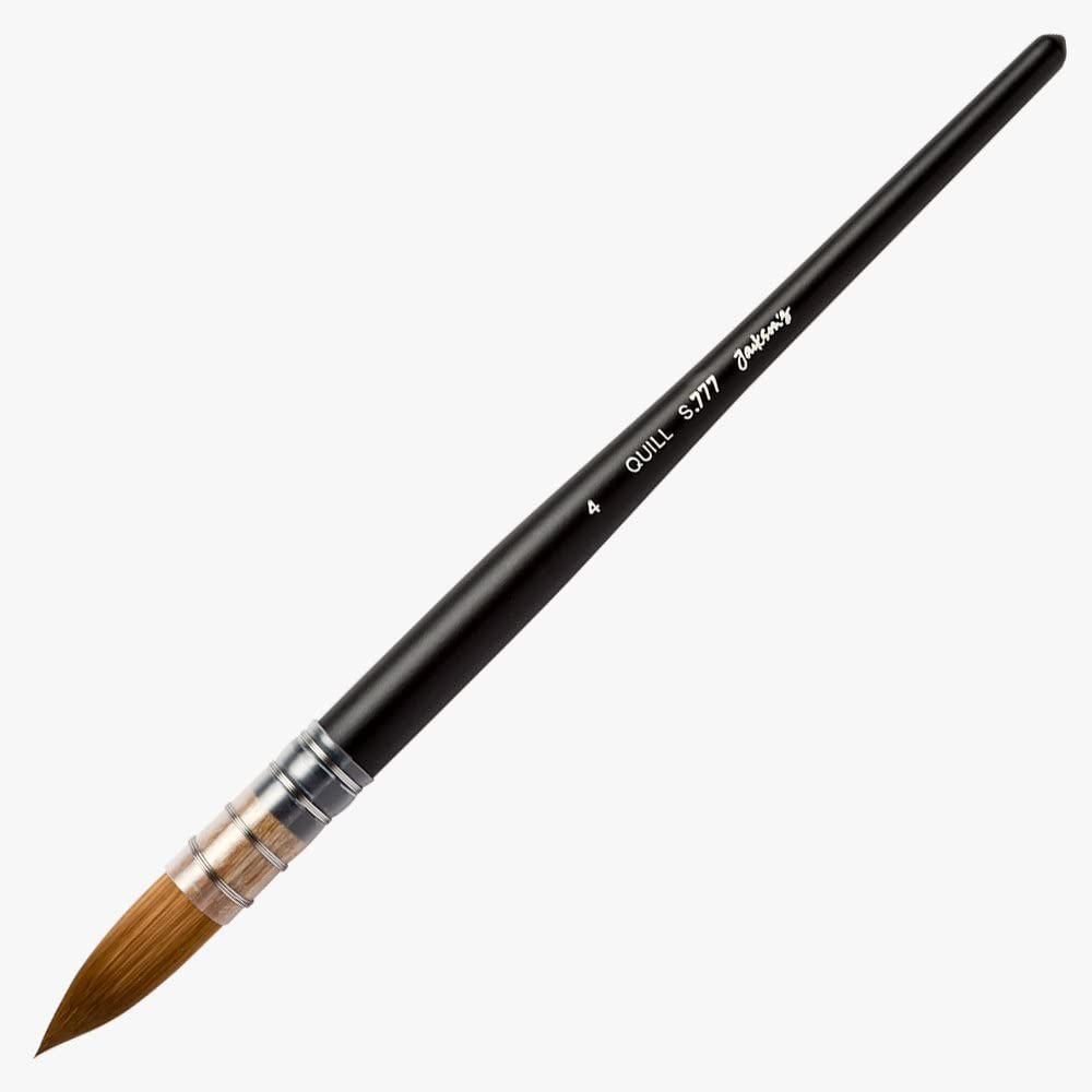 Jackson's : Icon : Synthetic Sable : Watercolour Brush : Quill : No.4, Orange, Brown - Image 2
