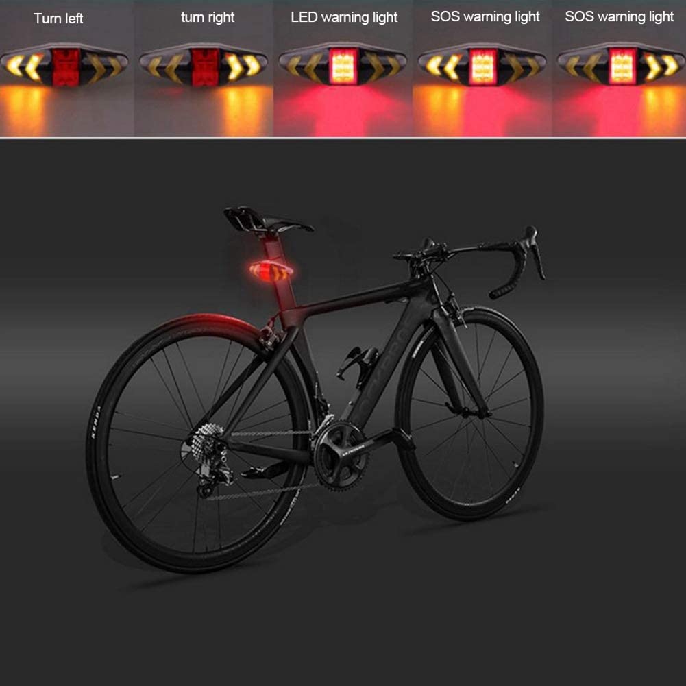 MASO Bicycle Tail Light LED Turn Signal Lights with Remote Control Wireless Rechargeable Multifunction Modes Waterproof for MTB Road Bike - Image 2