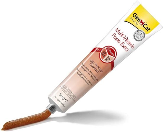 GimCat Multi-Vitamin Paste Extra - Cat snack with beta-glucans and omega 3 & 6 fatty acids for healthy cell protection - 1 tube - Image 3