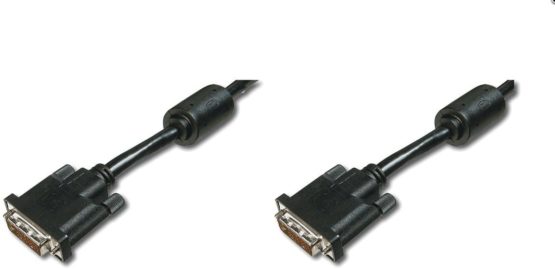 Digitus AK-320101-100-S 10m DVI(24+1) Male - DVI(24+1) Male DVI Connection Cable with Ferrite - Black